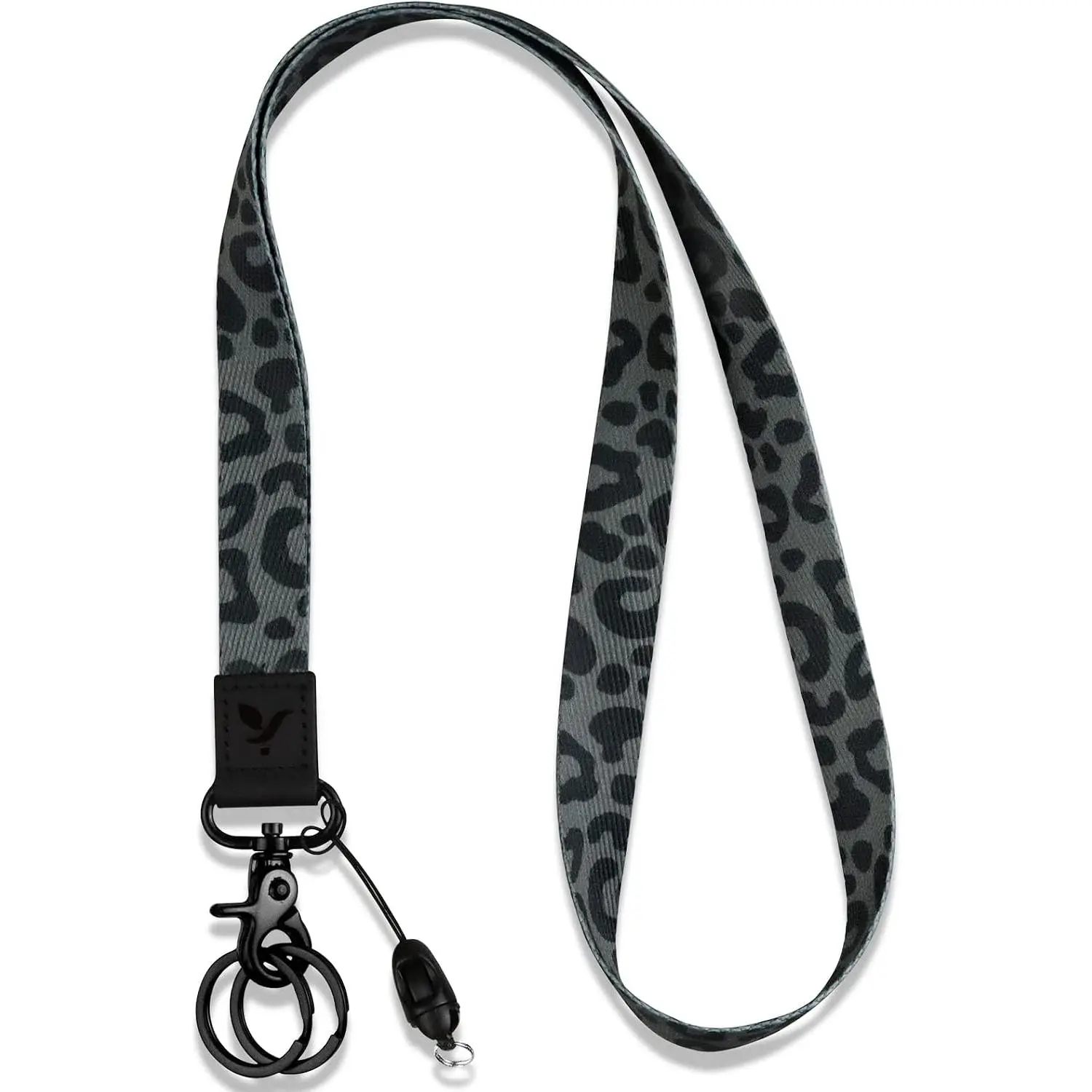 Cool Synthetic Fabric Lanyard - 49cm Comfortable Long Strap Id Badge Holder with Double Loops for Women Men, High Print Quality, Item Carrier, Printed Pattern, Id Holder Keychain