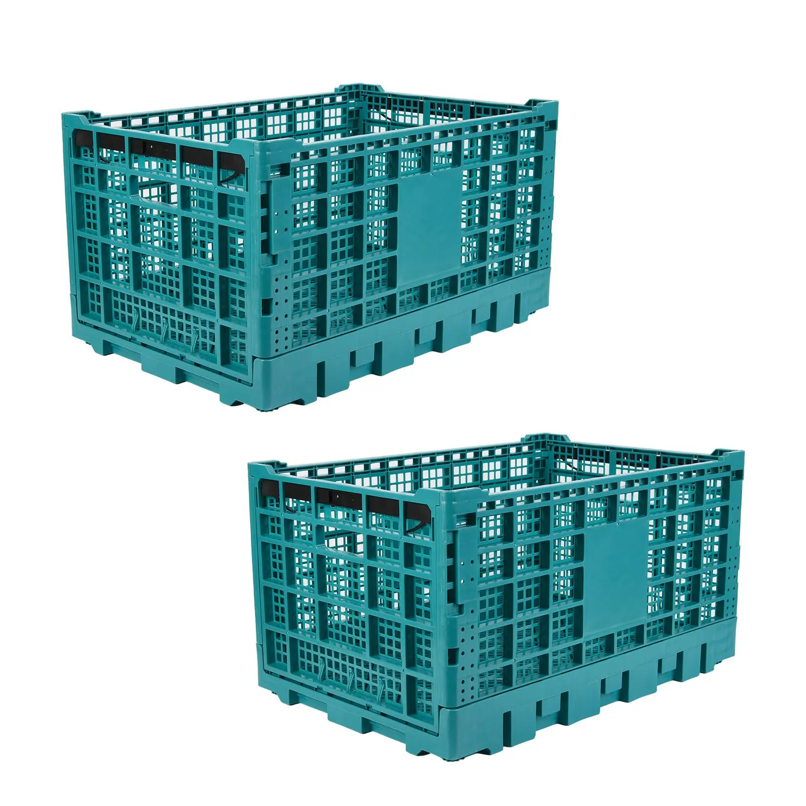 2PC Collapsible  Milk Crate – Stackable Plastic Storage Bin – Space-Saving Organizer