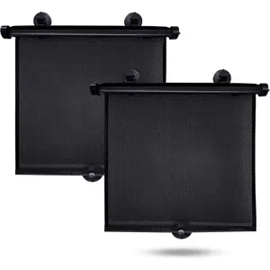 Car Side Window Sun Shade (2 Pack) |     Retractable Roller Sunshade Kids |     Baby Car Window Shades UV and Sun Glare Protection |     Baby Travel Accessories (15"x17")