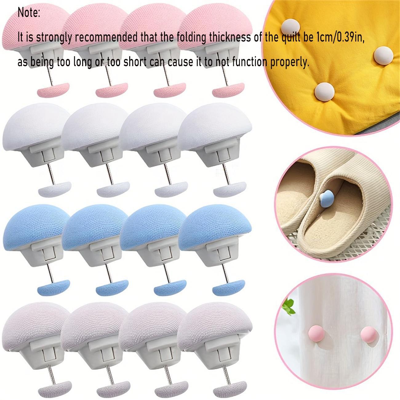 Bed Sheet Quilt Clip, 6 Counts Anti Slip Blanket Buckles, One Button Unlock Duvet Cover Quilt Fixer, Quilt Fastener Clip Holder, Bedding Accessories