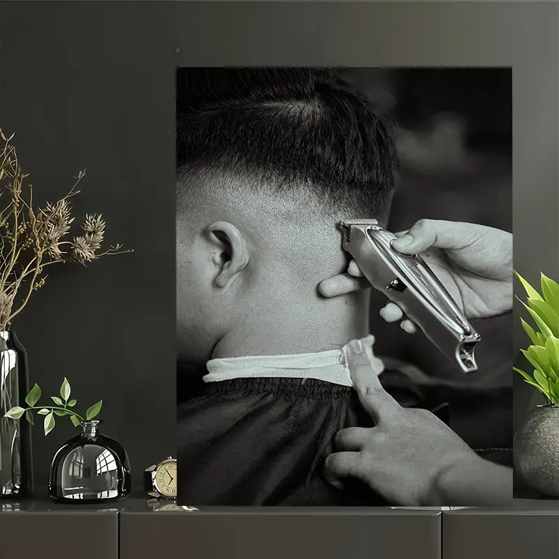 2D Flat Barber Beauty Poster - Vintage Barber Shop Decoration, suitable for men's salons, beauty salons, homes, offices - Perfect gift for barber enthusiasts (Halloween, Christmas, Birthday) Wall art and decoration, suitable for bedrooms, living rooms, fu