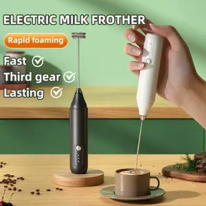 Wireless Milk Frother Electric Handheld Blender, Frother Wand Stainless Steel Mini Coffee Maker, Whisk Mixer for Coffee Cappuccino Cream