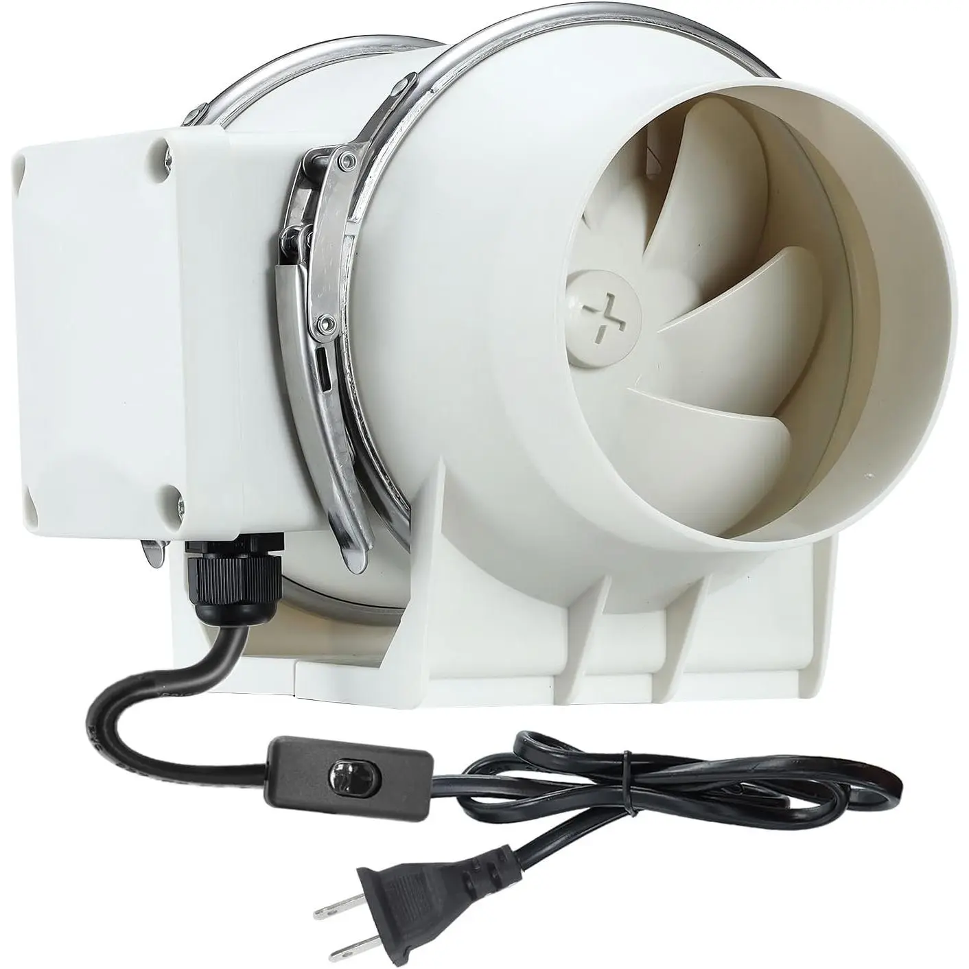 3inch Inline Duct Fan, Inline Ventilation Exhaust Fan, 110 CFM Duct Intake Extractor Fan for Vent Bathroom, Kitchen, Grow Tent, Hydroponics, 3D Printer