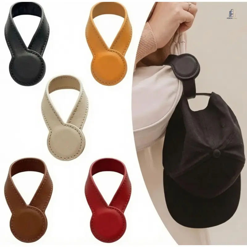 Magnetic Hat Clip  Travel Hat Holder  Leather Hat Keeper Strong Magnet Bag Accessory Outdoor Camping Handbag Hat Storage Clip for Daily Trip Vacation Backpack Use