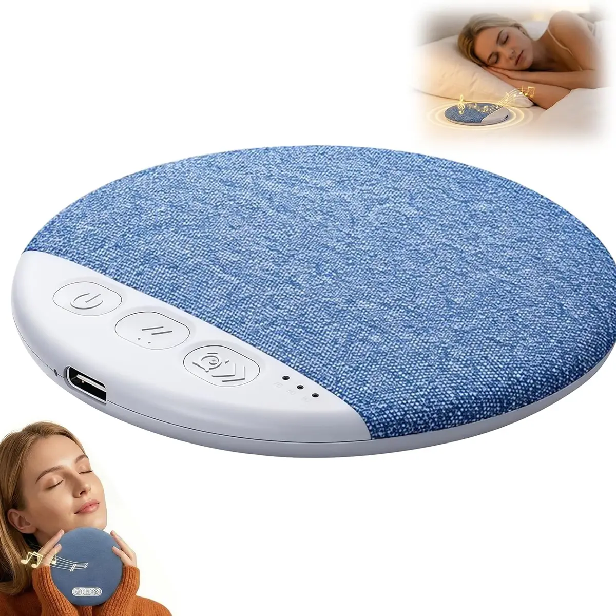 2026 New Bluetooth Pillow Speaker for Sleeping, Ultra-Thin Under Pillow Speaker with White Noise Timer & Bluetooth 5.2, Wireless Sleep Aid with Stereo Bass, Comfortable for Adult Side Sleepers