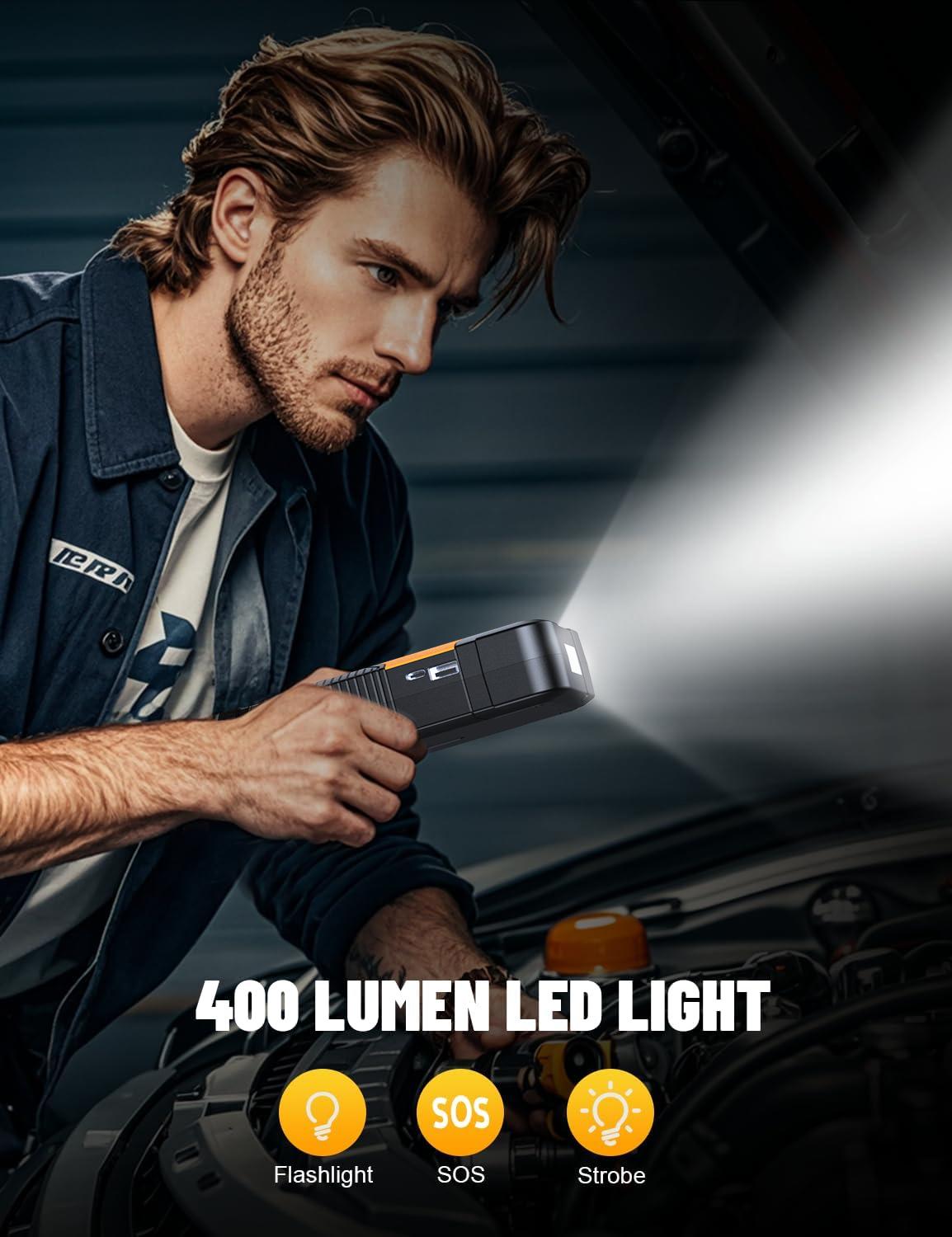 5000A Car Battery Jump Starter with OBD2 Scanner, 12V Portable Jumper Starter, Car Code Reader for Check Engine Light, OBDII Automotive Diagnostic Tool, Fault Code Scanner for Cars, SUVs, Motorcycles, All-in-One Vehicle Emergency Kit, Safe Quick Start & E