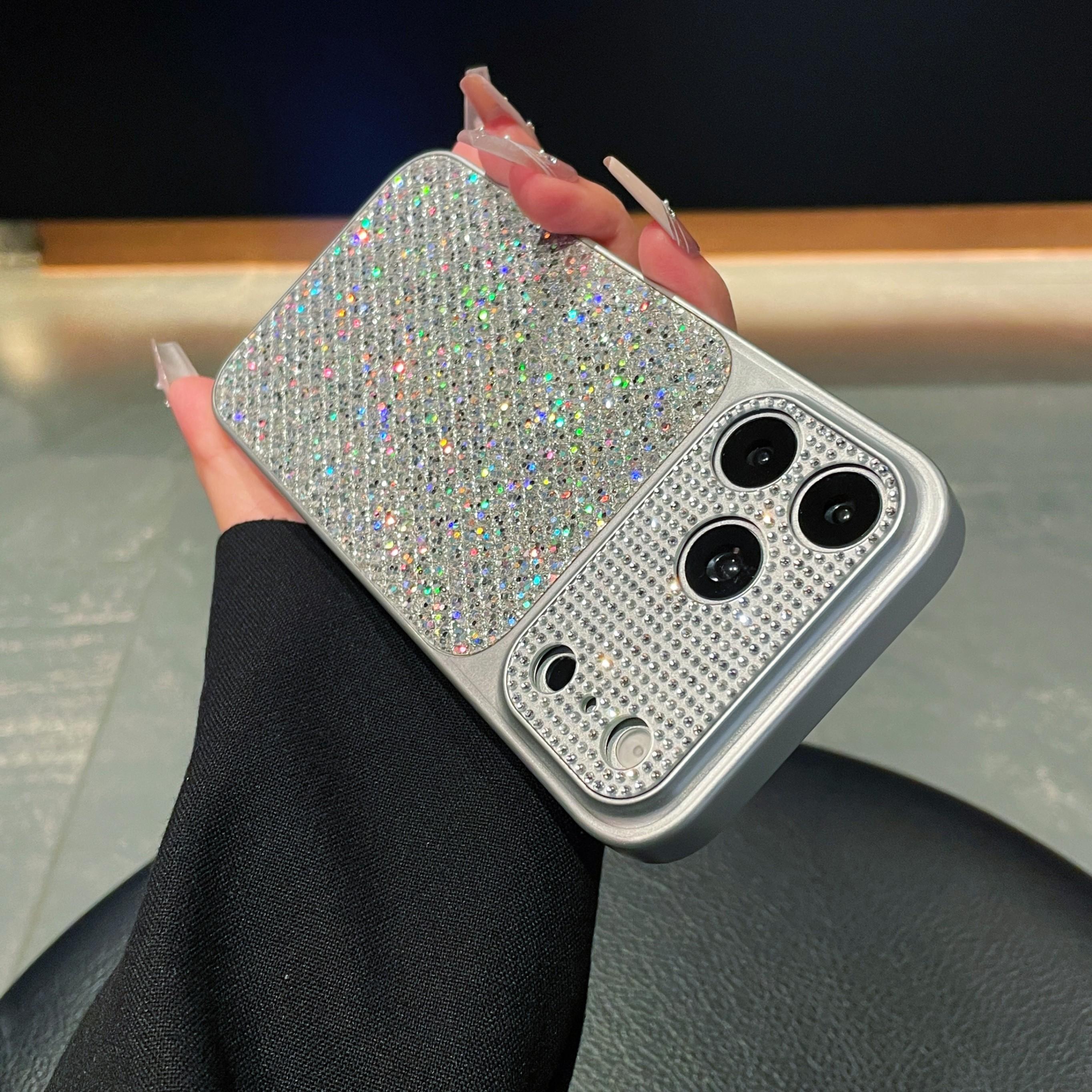 Ins High Value Diamond Light Luxury Rhombus Sequin Phone Case For iPhone 14 15 16 17 Pro Max Phone Case New Advanced Fashion Trendy For Couples Men Women Shockproof Protective Cover