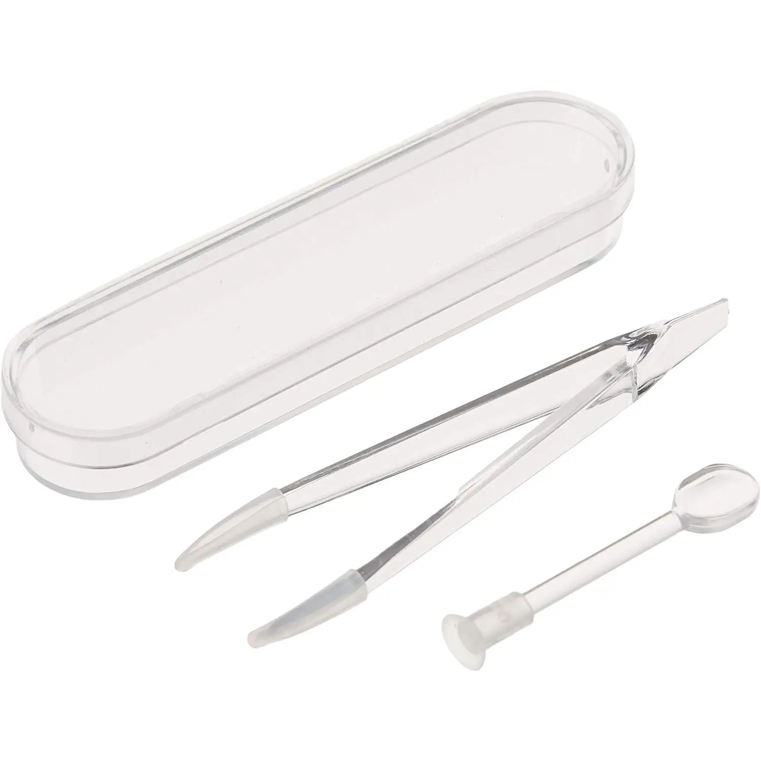 5 Pack Clear Portable Travel Contact Lens Remover Tool Kit Eye Tweezer Stick Inserter Set with Soft Tip