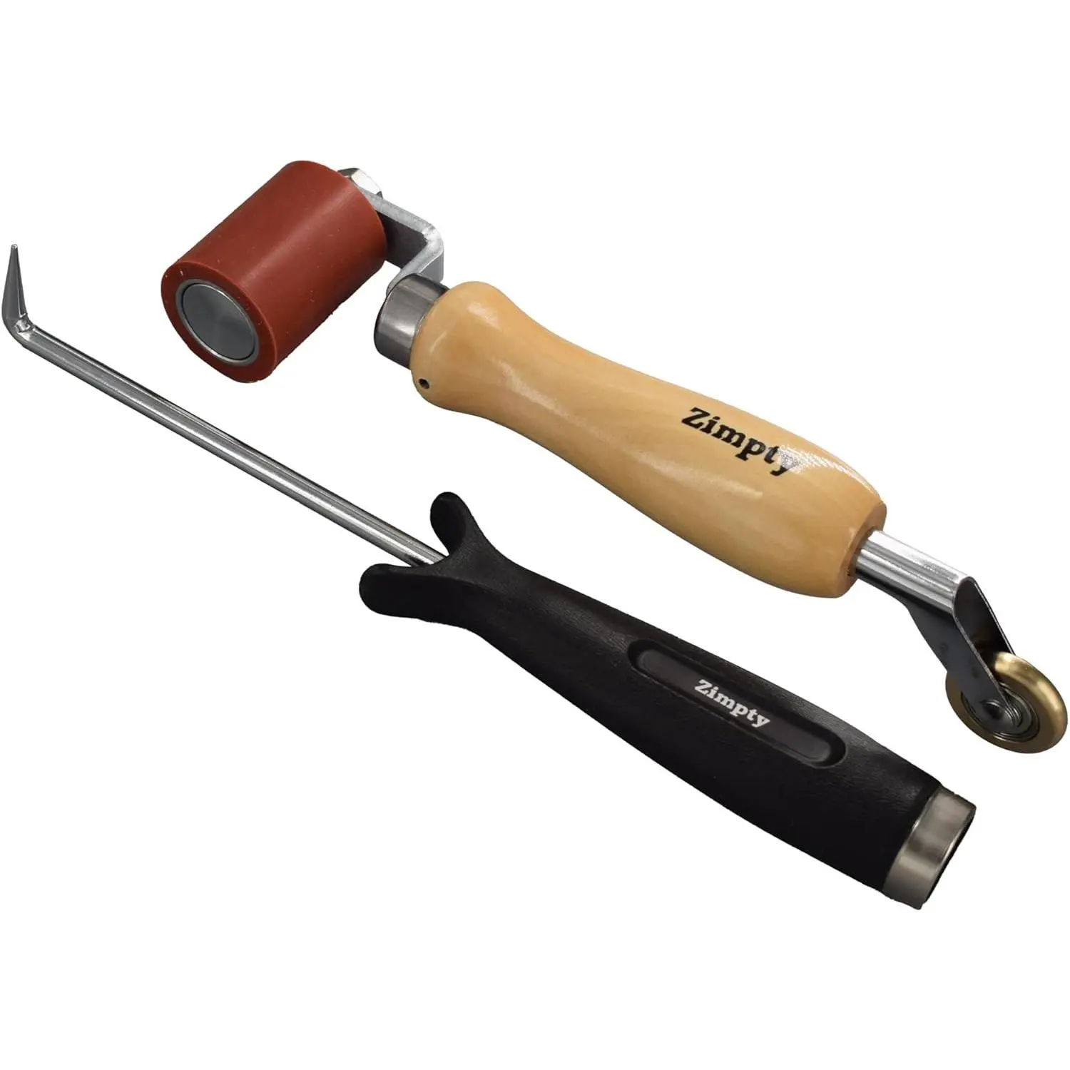 ZY890 Double-End Seam Roller and Tester Combo | Silicone + Brass Detail Penny Roller with Seam Tester Probe | PVC TPO EPDM Roofing Wallpaper Flooring