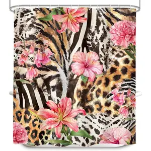 1PC Bold Panthera Leopard Print Shower Curtain - Wild Cheetah Fur Pattern For Bathroom Home Decor