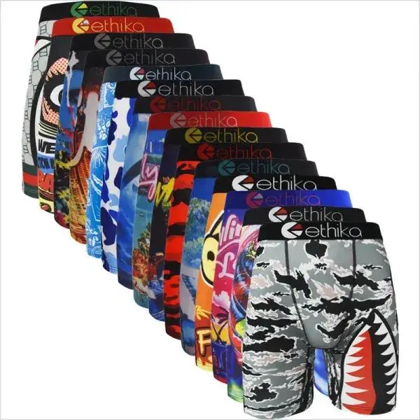 Men's Boxer Briefs Multipack, 3/4/6-Piece Cotton Underwear Set, Breathable Moisture-Wicking Anti-Chafe Stretch Boxers with Graphic Print for Sports, Running, Training and Everyday Wear
