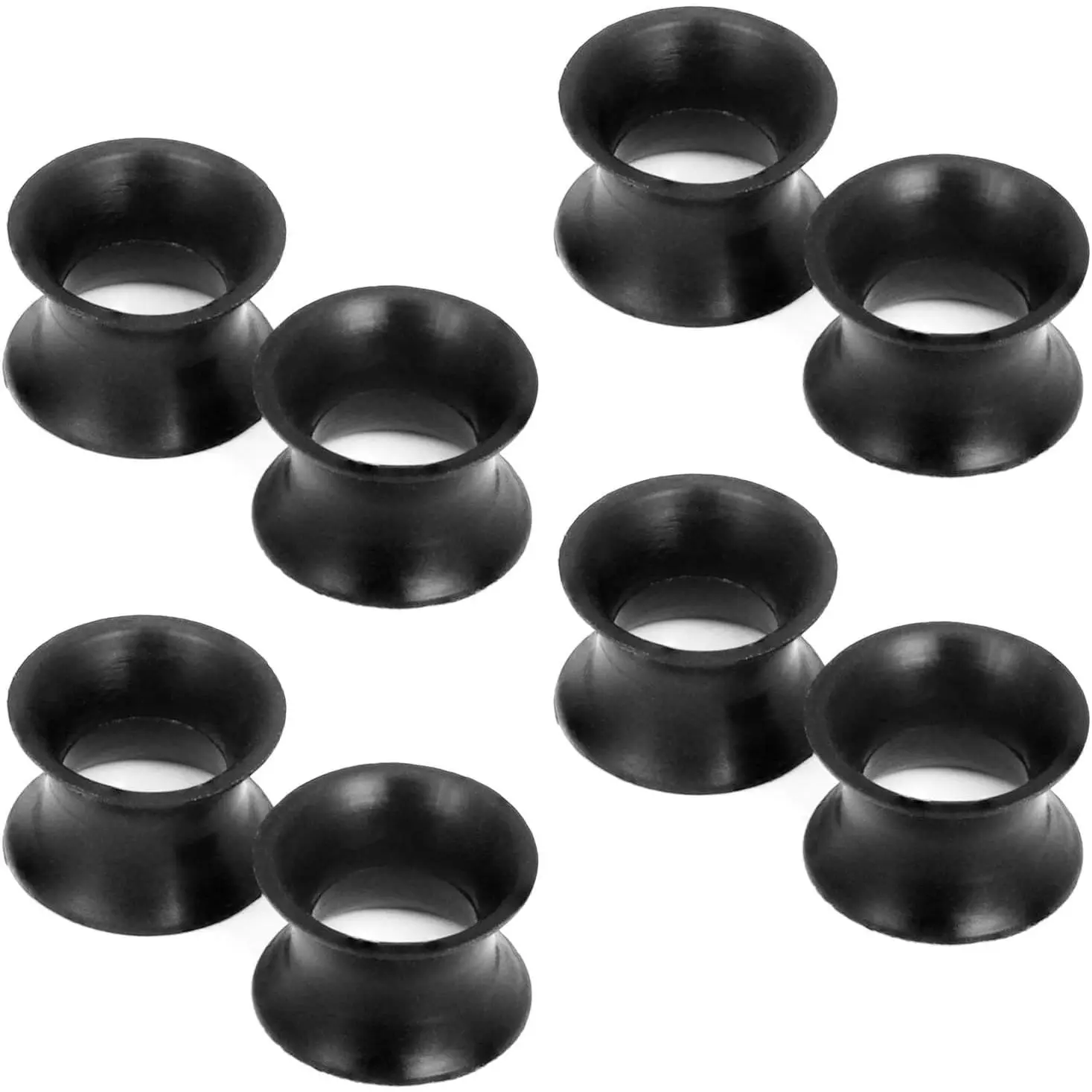 10G-50mm Thin Black Silicone Double Flared Flexible Ear Gauges Tunnels Plugs Earrings for Women Men(Gift)