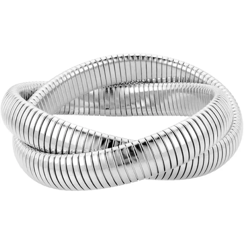 Twisted Love Knot Omega Stretch Bangle Bracelet for Women
