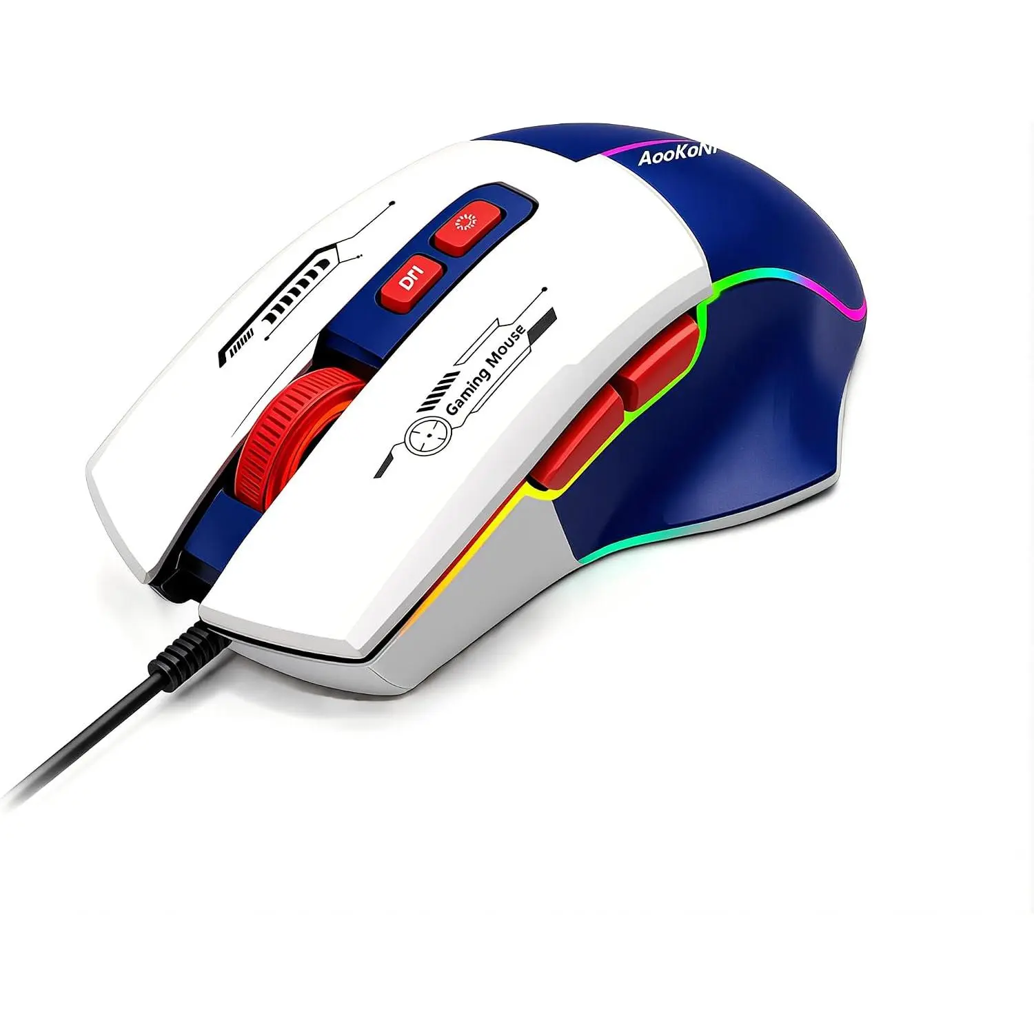 Wired Gaming , Gaming  with RGB Backlit, 7200DPI Adjustable, PC Gaming Mice with 7 rogrammable Macro Buttonsg,   Gamer for PC, Desktop, ,Laptop, Chromebook. (Blue)