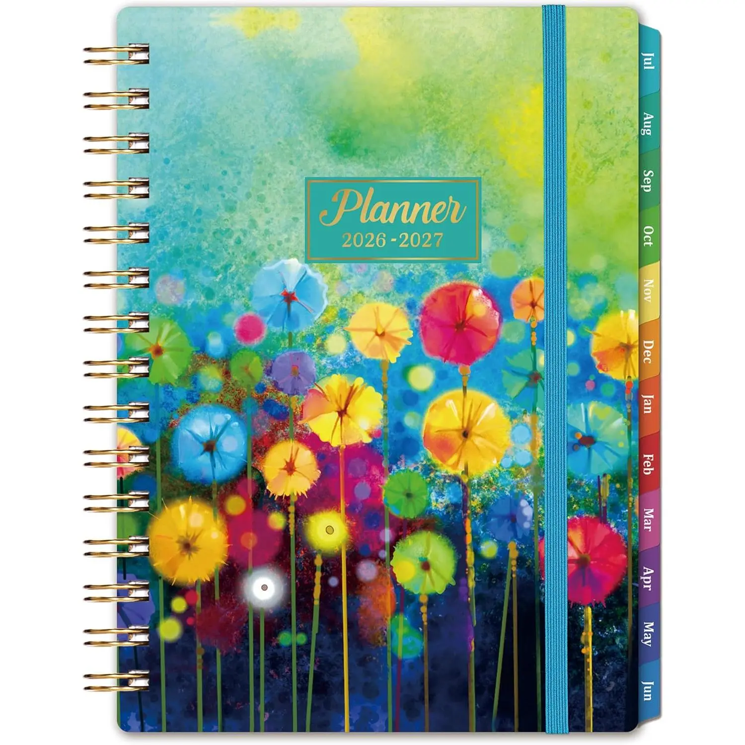 Planner 2026-2027 Office & , Thick Paper, July 2026-June 2027 Monthly Tabs, Elastic Closure, Academic Calendar Month View Agenda Book Organizer for School Teacher/Student - Green 6.4" x 8.5"