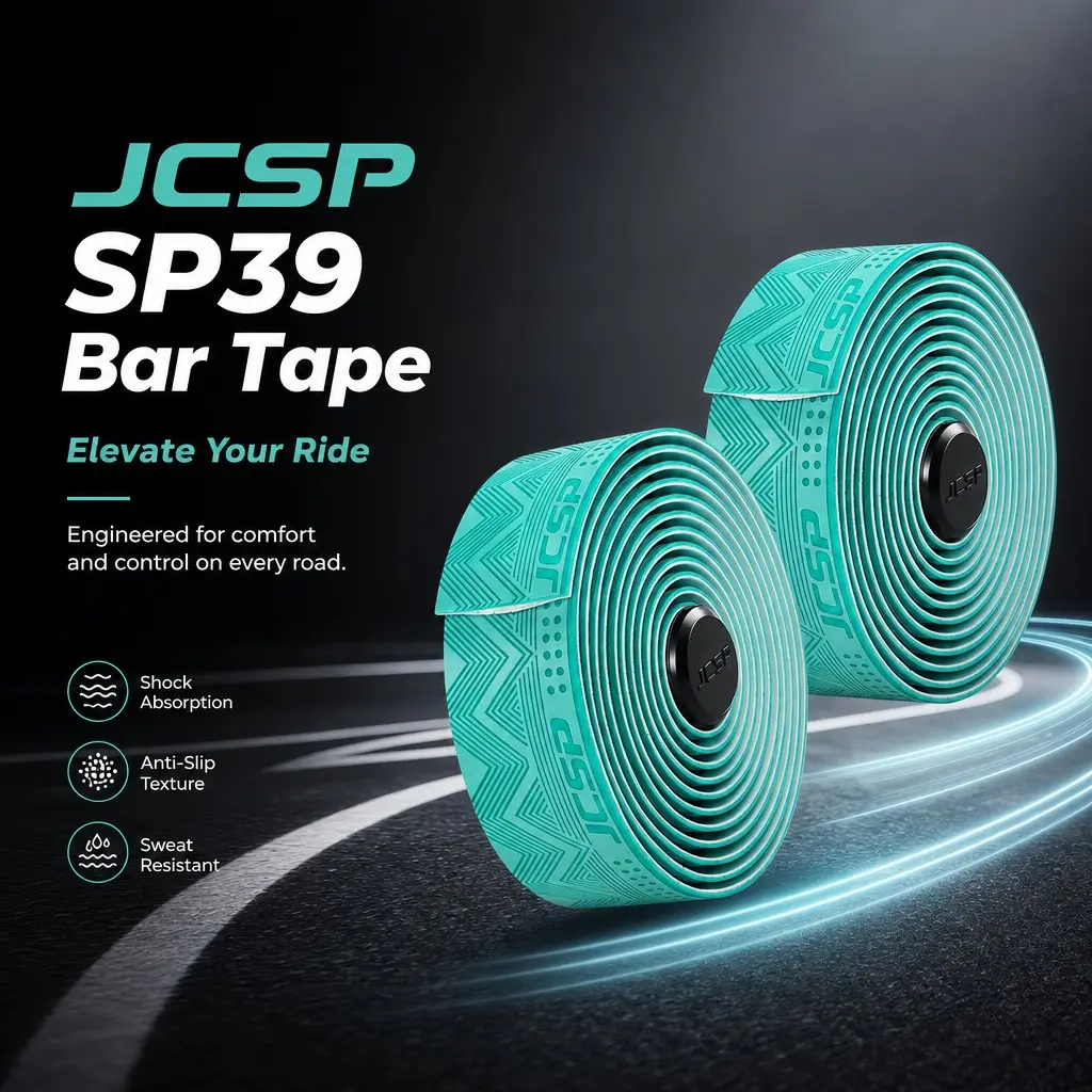 Sp39 Bicycle Handlebar Tape, Fresh Geometric Pattern, Shock Absorbing Anti-Slip Sweat-Resistant, Ideal for Road Biking Decor
