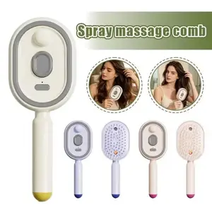 Electric Spray Air Cushions Massage Comb 3 in 1 Self Cleaning Steam Essential Oil Brush Rechargeable Spray Scalp Massager Combs