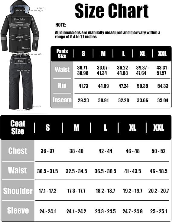 Waterproof Rain Suits Including Jackets and Pants Rain Gear Lightweight for Men & Women Outdoorfun