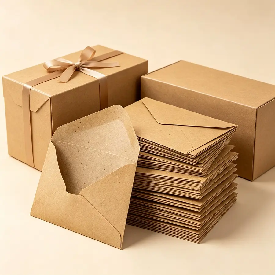 100pcs 10x7cm Kraft Paper Envelopes, Plain Brown Envelopes for Invitations, Letters, Greeting Cards & Mailing, Card Shipping Supplies