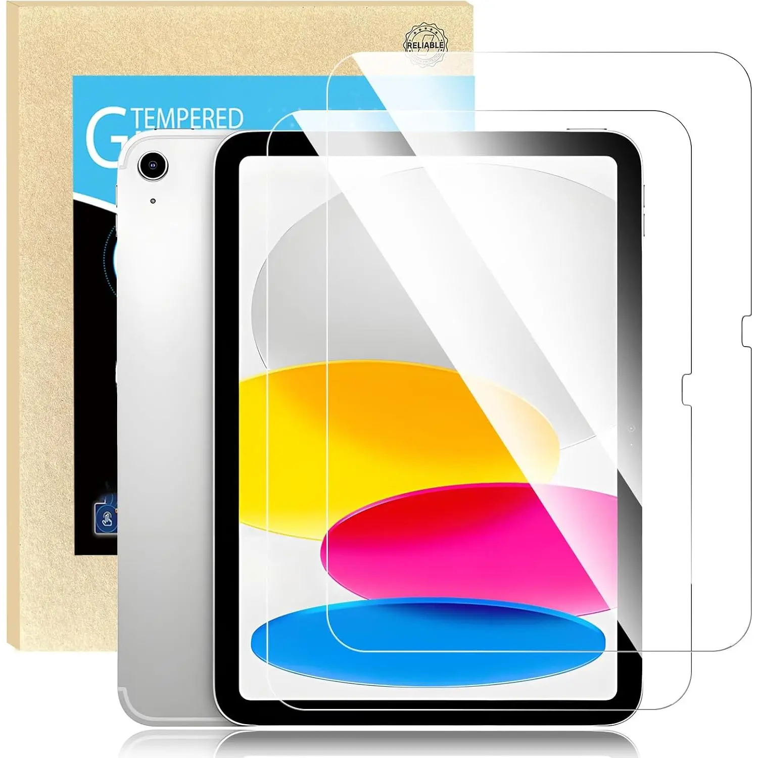 2-Pack Tempered Glass Tablet Screen Guard Cover, Handheld iPad Accessory for 10th Gen (2022) 10/11th Gen (2025) 11, 9H Hardness, Transparent, Anti-Fingerprint, Oil-Proof, Bubble-Free, Pencil ID Supported