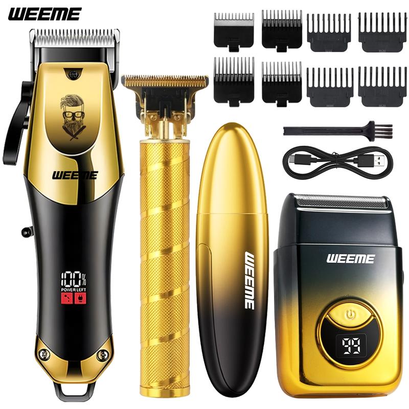 Professional T-Blade Electric Shaver & Trimmer for Men, Rechargeable Grooming Tool with Built-In Battery, USB Charging Travel Shaver, Ideal Gift for Him