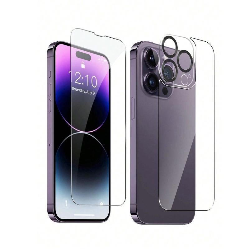 Phone Screen Protector & Lens Protector & Back Film Set, 3 in 1 HD Clear Phone Protective Film, Phone Accessories Compatible with iPhone 11 12 13 14 15