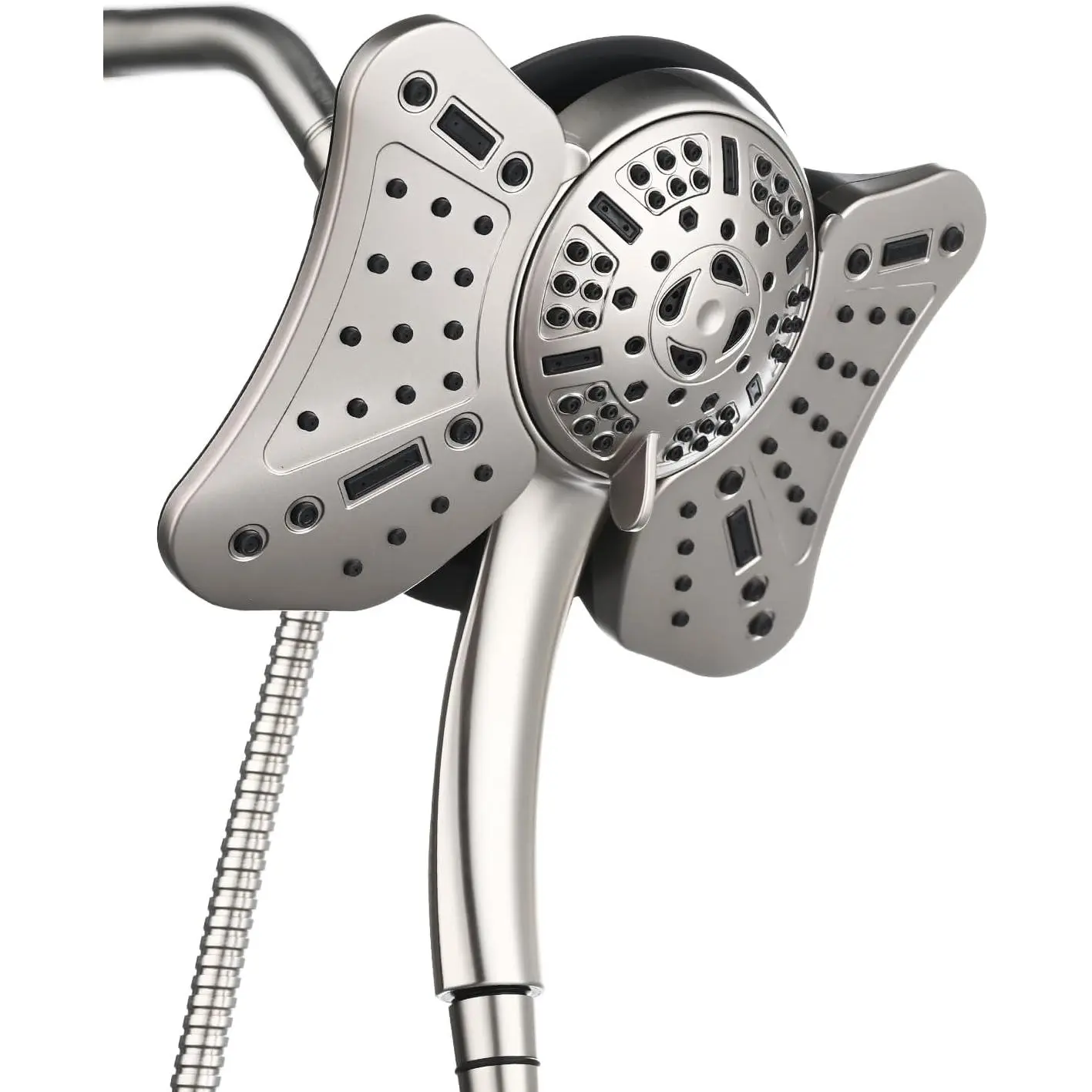 1.8GPM Shower  with Handheld  Combo: 2 in 1 Rainfall Shower Heads high  & Handheld Shower , 9  Modes/Settings Detachable Shower  with 60 Inch Hose, Nickel