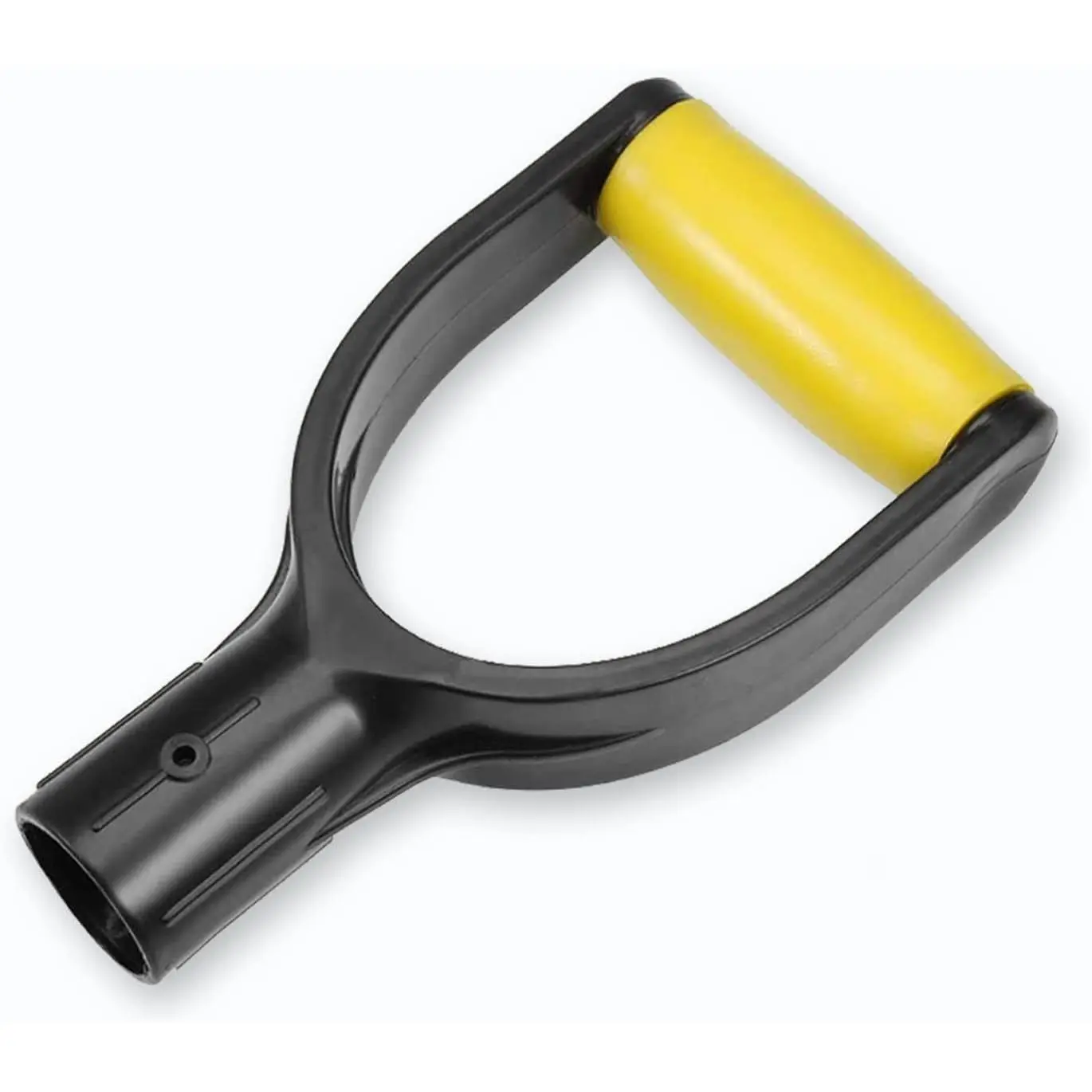 D Grip Plastic Spade Handle, 32mm Inner Diameter Snow Shovel Handle, Snow Scoop Digging Raking Tool, Garden Accessory (Yellow)