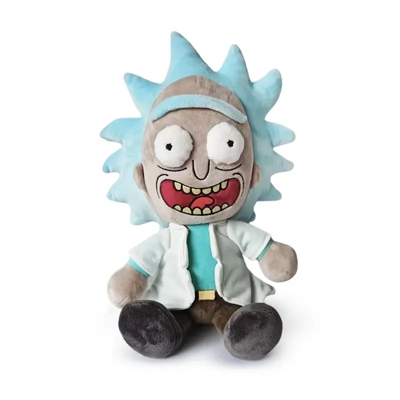 Morty Smith Plush Doll Rick and Morty Classic Yellow Short Sleeve Tee Dizzy Oversized White Eyes Worried Expression Cartoon Character Stuffed Toy Soft Fluffy Comfort Gift For Kids Teens Sci-Fi Animation Themed Party Favor Cross-Border Wholesale