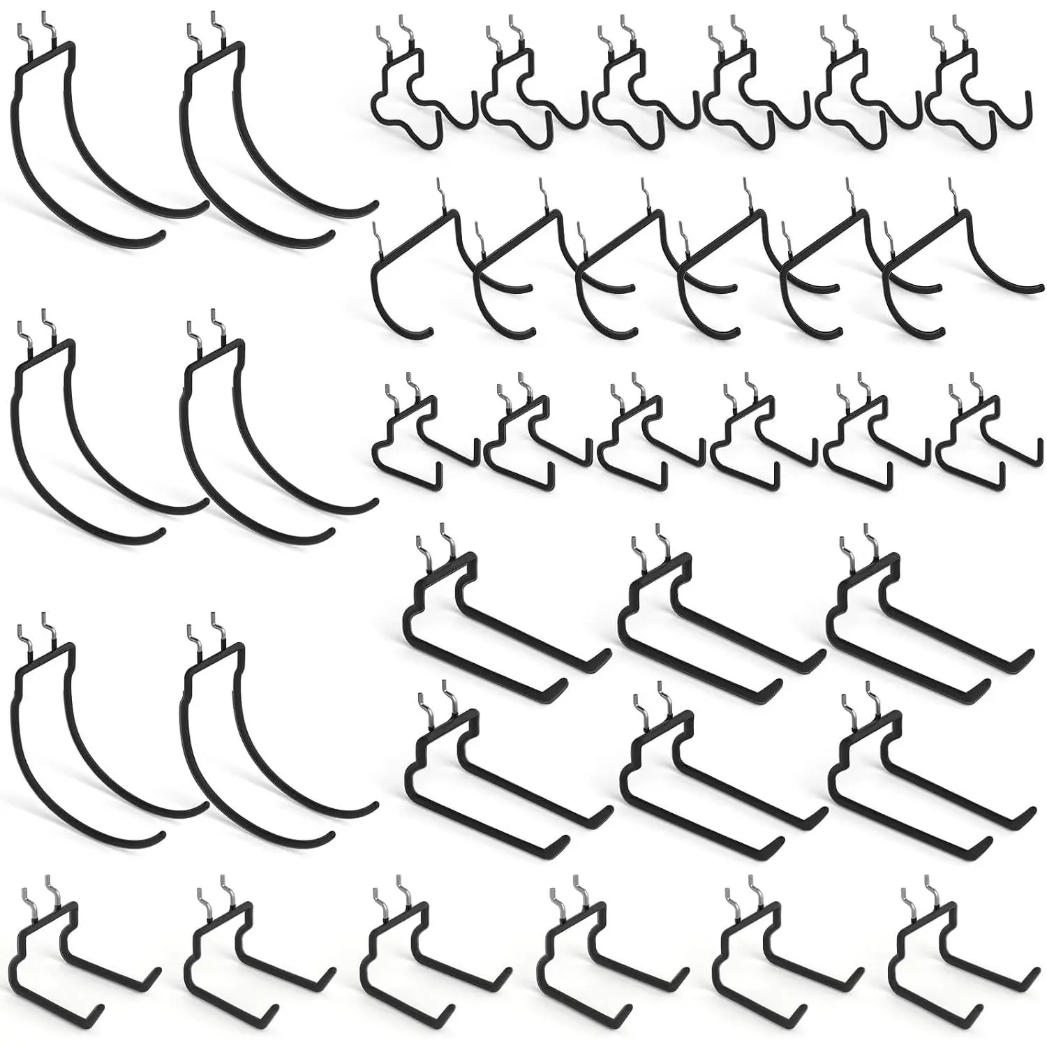 36 Pack Heavy Duty Pegboard Hooks, 1/4" Pegboard Drill Holder Tool Utility Hooks, Peg Board Tool Hangers Accessories for  Power Tools, Drill, Hammer, Workbench, Garage