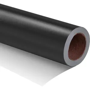 Black Metallic Wrapping Paper - Solid Color Matte Paper Perfect for Wedding, Birthday, Christmas,   Shower - 17.5 Inches X 32.8 Feet