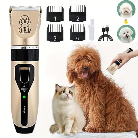 Pet Electric Hair Clipper for Cats and Dogs, Professional Rechargeable Grooming Tool with Precision Blades for Easy Pet Hair Trimming