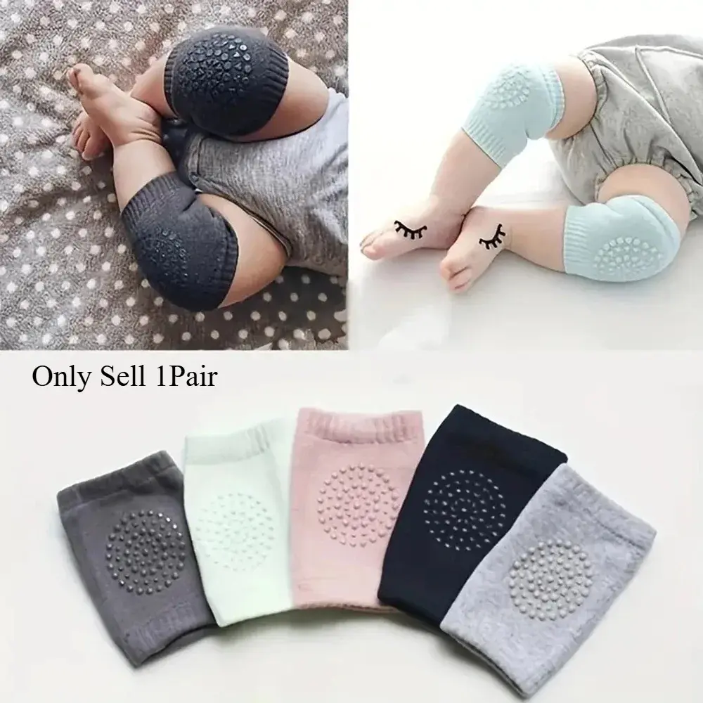 Toddler Safety Protector Leg Warmers, Newborn Baby Knee Pads for Crawling, Anti-Slip Solid Design, Infant Boys Girls Elbow Cushion Pad