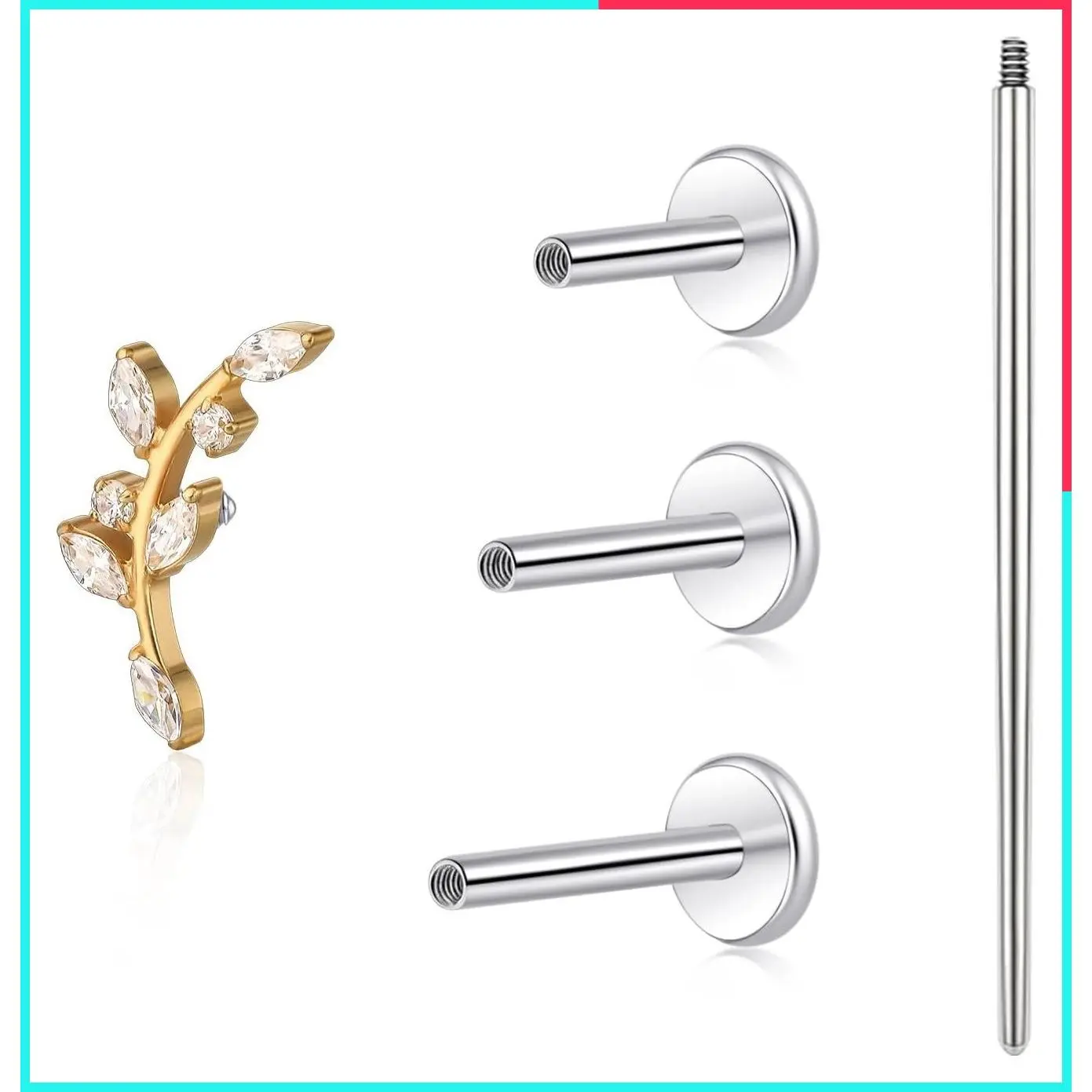18G F136 Titanium Internally Threaded Piercing Jewelry (1PC) | Hypoallergenic Flat Back Stud Earring for Women Men, Tragus Cartilage Helix Conch Medusa, 6mm 8mm 10mm Posts