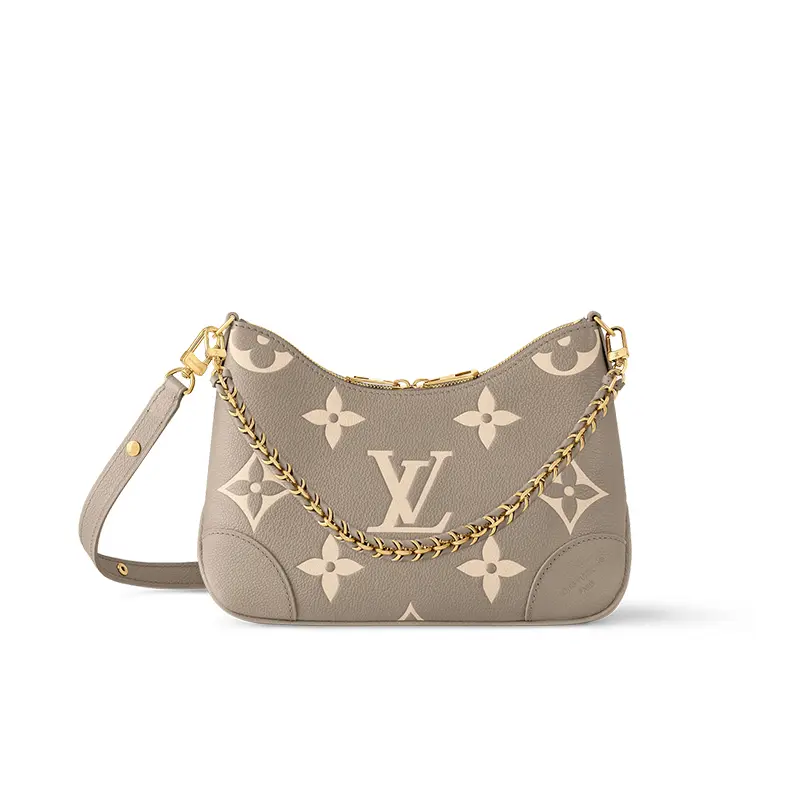 Louis Vuitton Boulogne Detachable Adjustable Strap Zip-Top Hobo Bag for Women, Embossed Grain Leather, Dove Gray