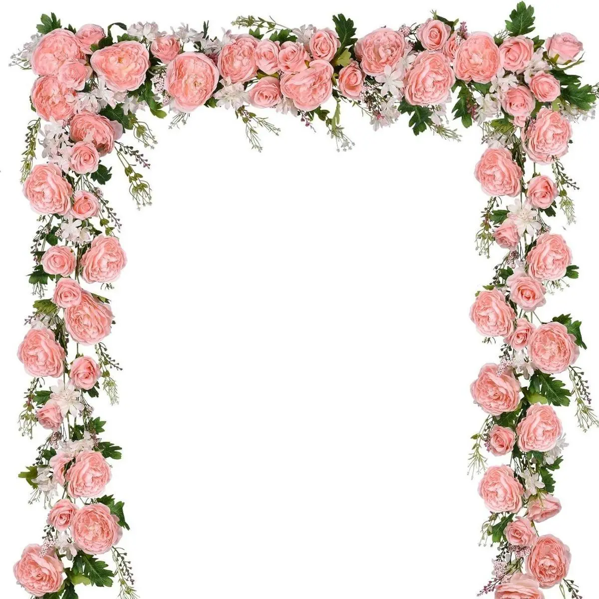 Artificial Rose Garland Arch Floral Wedding Ceremony Backdrop for Garden Party Photo Booth Decor