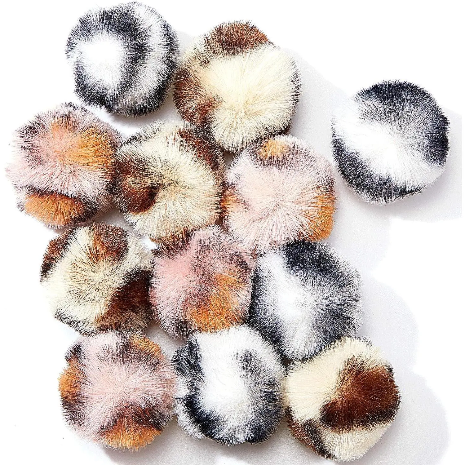 12 count  Pom Pom Balls Toys Large Fuzzy  Ball Artificial Large Plush Ball for Cats Pets Interactive Playing Indoor(,Leopard)