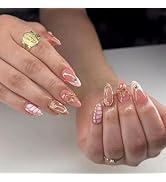 Red Press on Nails Short - Square Fake Nails with Leopard Print Design - French Tip False Nails Press ons - for Women Christmas Manicure 24Pcs