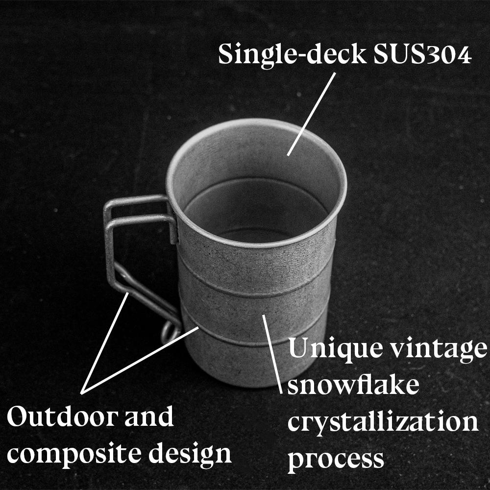 Stainless Steel Coffee Mug, 16oz Beer Cup, Vintage Bamboo Style, Ideal for Collectors & Parties, Outdoor Camping Water Bottle