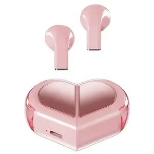 Low Latency Headphones NEW Wireless bluetooth-compatible Stereo Earbuds Earphone For Phone Tablet K520 Rotatable Love Heart Shaped Charging Case Gift