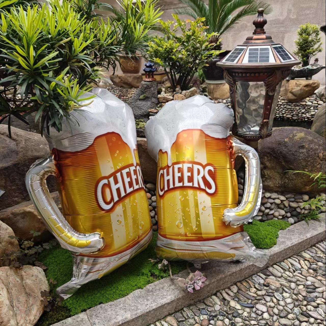 Beer Mug Shaped Balloon, 2 Counts/set Creative and Funny Balloons, Holiday Party Decoration Balloon, Festive & Party Supplies