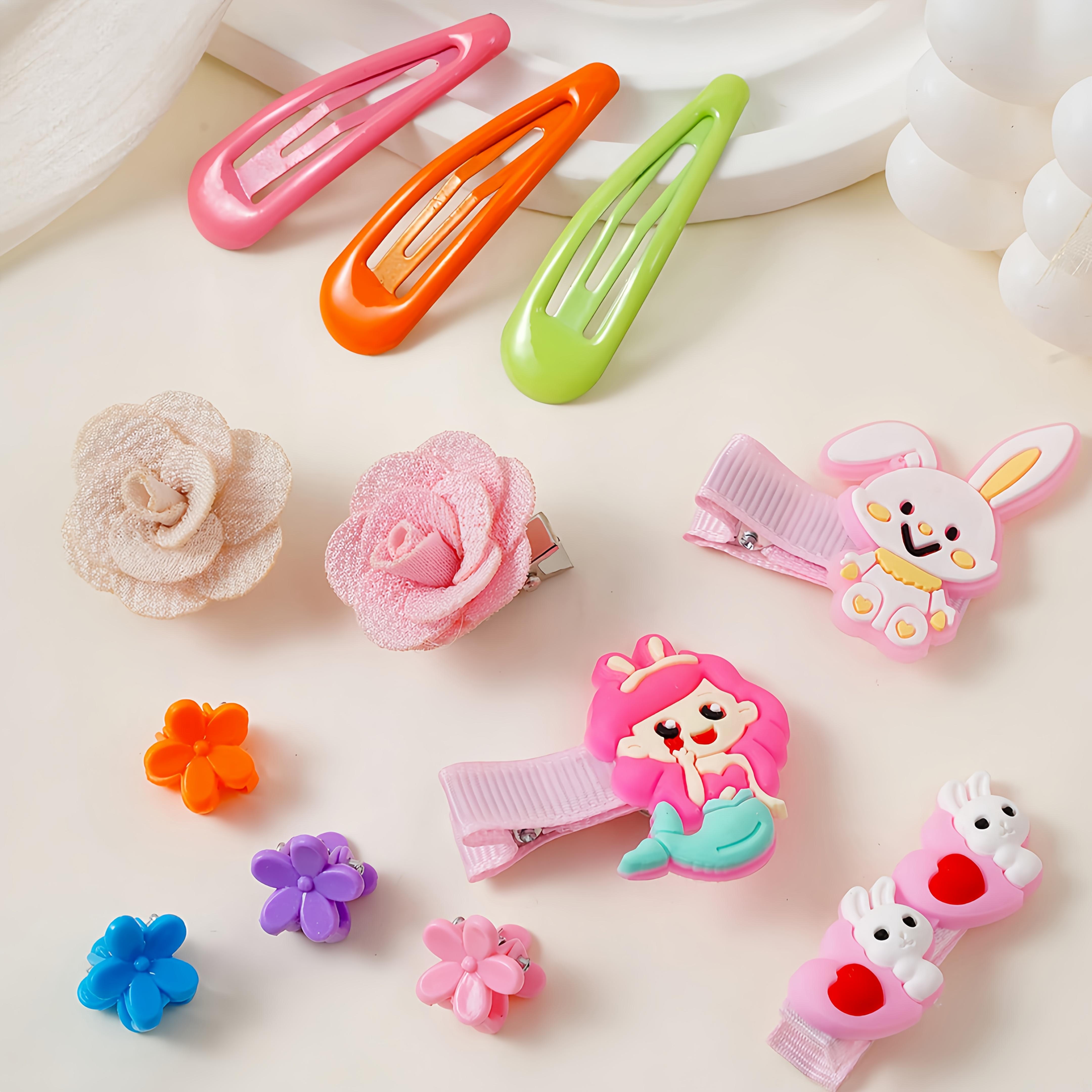 (New)[Hair Accessory Set] 200pcs/618pcs Dopamine Sweet Hair Accessory Set For Little Girls With Combination Of Bow Clips,  Princess Clips, Star & Teardrop Hair Clips, Flower Clips, Simple Hair Ties. Suitable For All Seasons, Excellent Gift hion Lovers