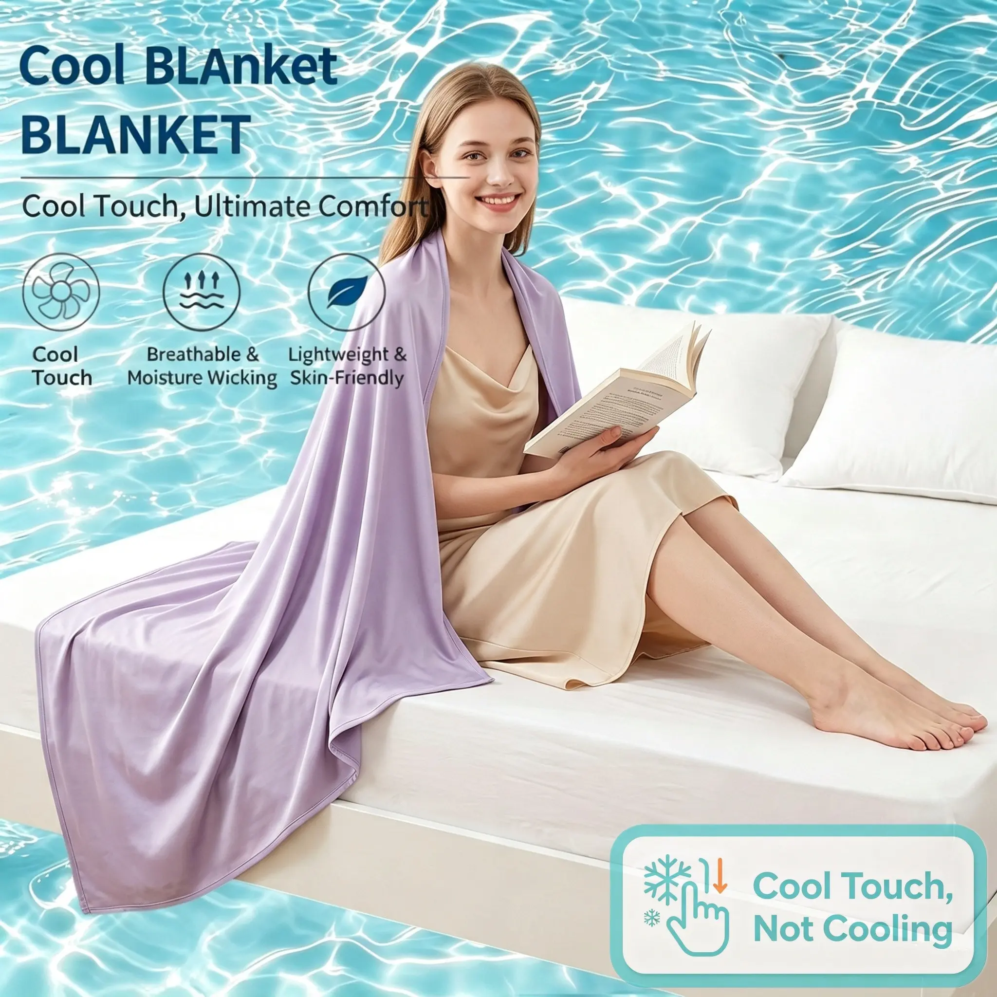 Cooling Blanket, Thin Breathable Instant Cooling Bedspread, Suitable for Bed & Sofa, Lightweight Breathable Soft And Comfortable, Summer Cool Feeling, Suitable for Hot Sleepers, Multi-Purpose, Large Size Optional, Bedroom Office Outdoor Car, 1pc