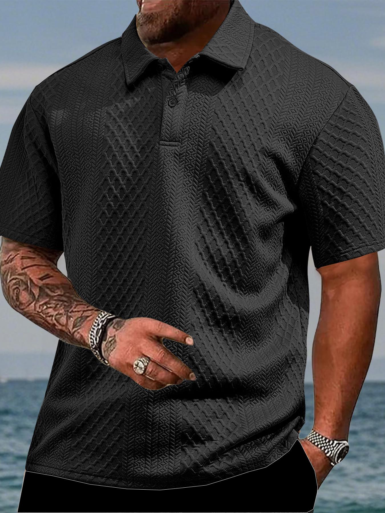 Men's Regular Fit Solid Color Polo Shirt, Casual Short Sleeve Collared Top for Summer, Fashion Men's Clothes for Daily Wear