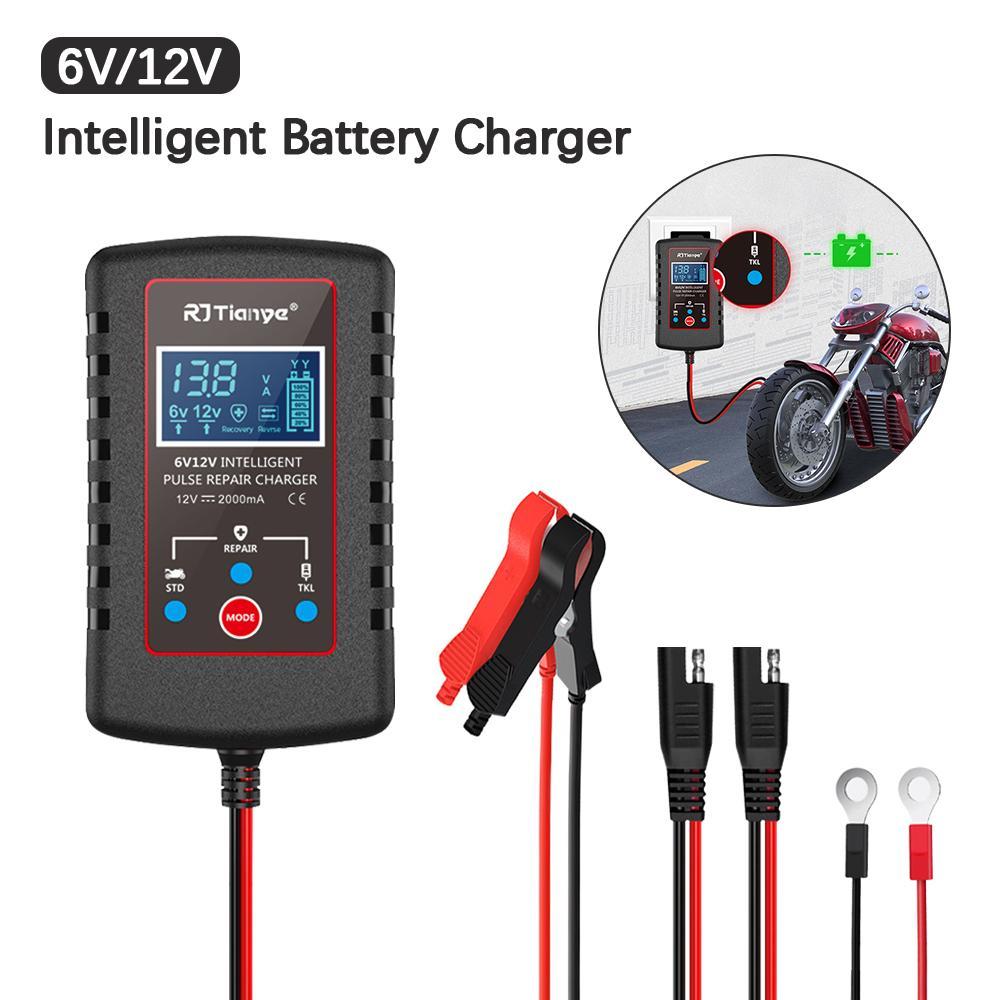 Smart Battery Charger, 1 Count Multipurpose 6V 12V Automatic Float Charger, Car Battery Charger, Car Body Repair Tool