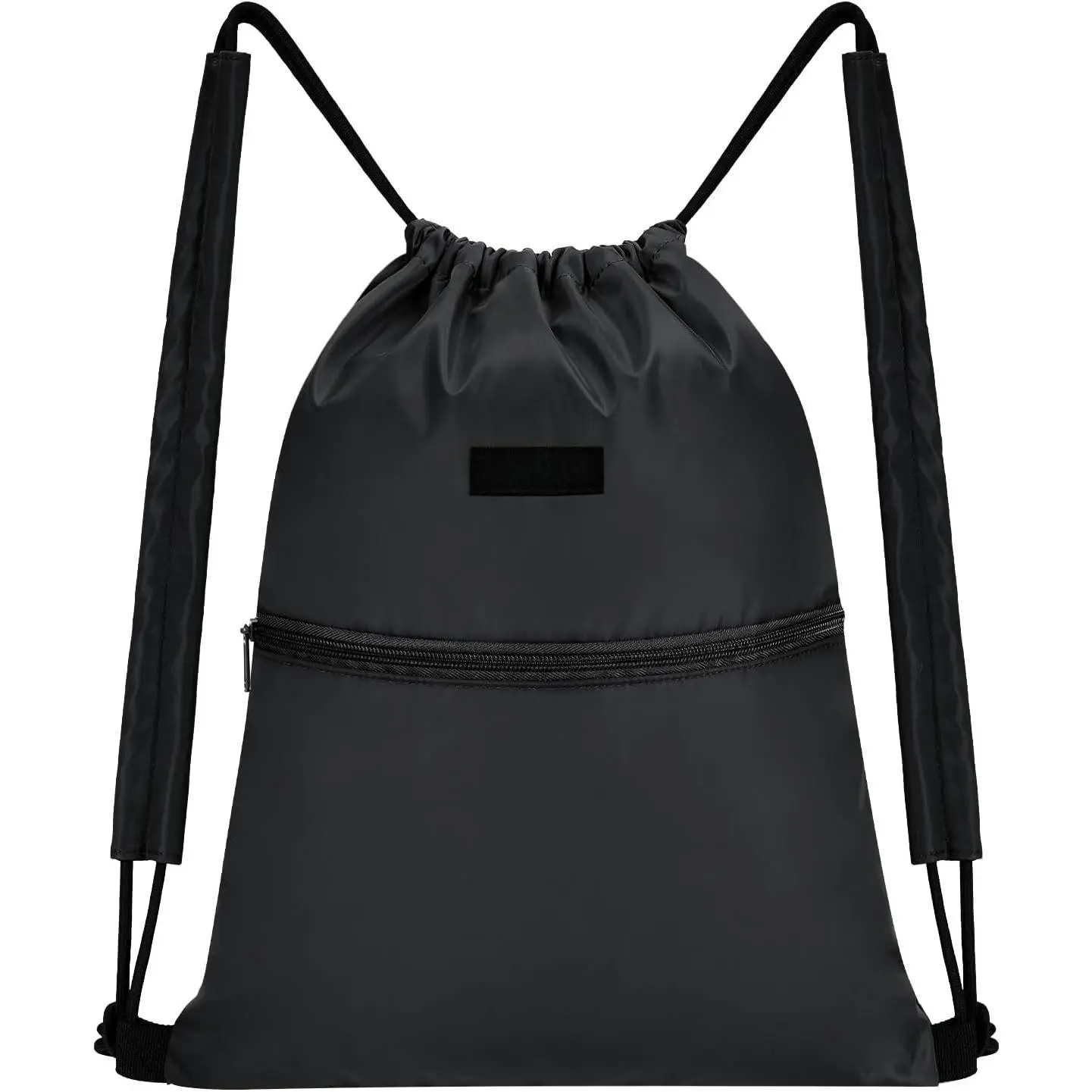Drawstring Backpack  Gym Bag with  Pads Water Resistant String Bag Cinch Bag for Women Men (Black)