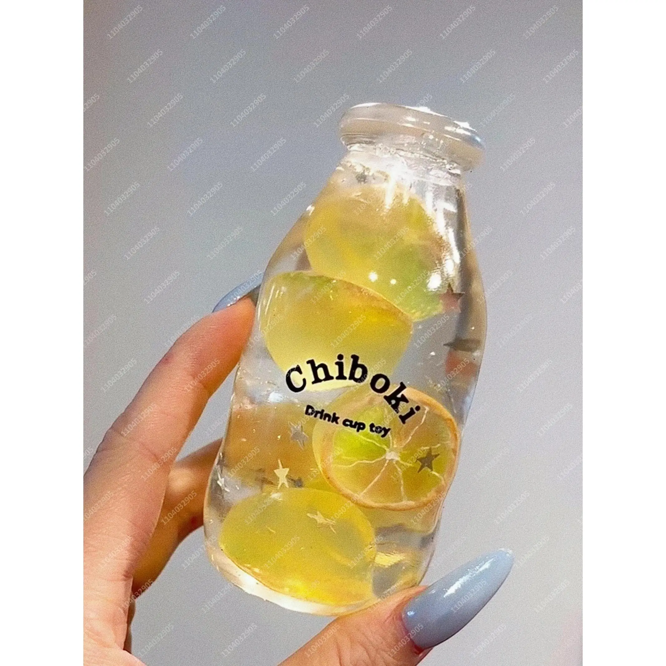 Glass Lemon Bottle Stress Ball Fruit Hard Candy Water Bottle Squishy Transparent Fidget Toys ASMR Sensory Anti Stress for Adults