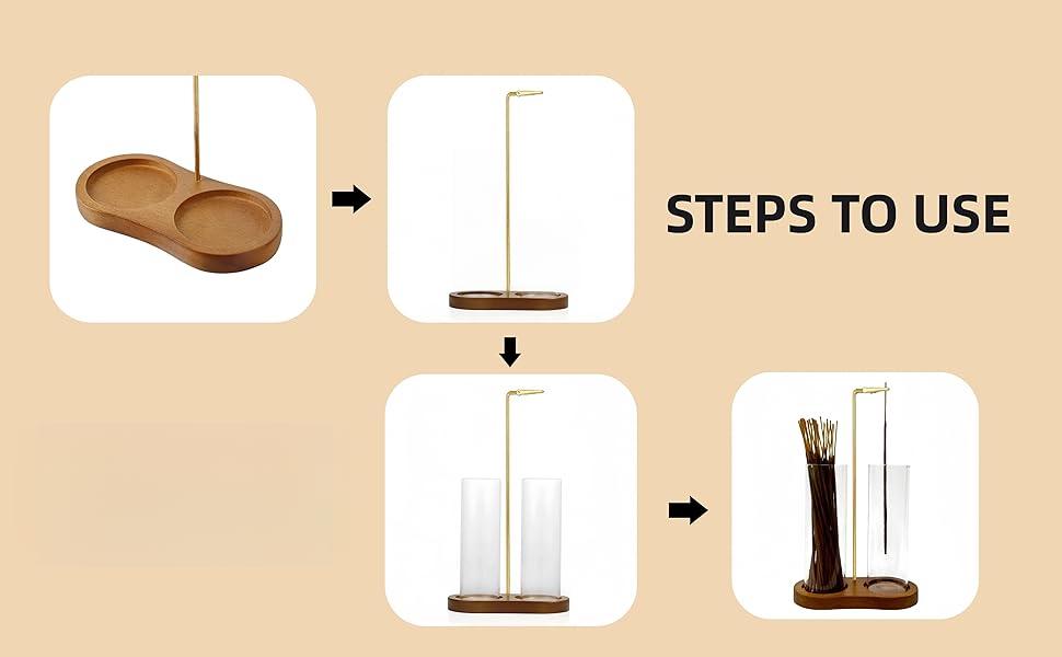 Glass Incense Holder,2 in 1 Incense Sticks Burner Holder with Storage,Hang Upside Down Incense Holder for Sticks with Glass Ash Catcher for Meditation Yoga