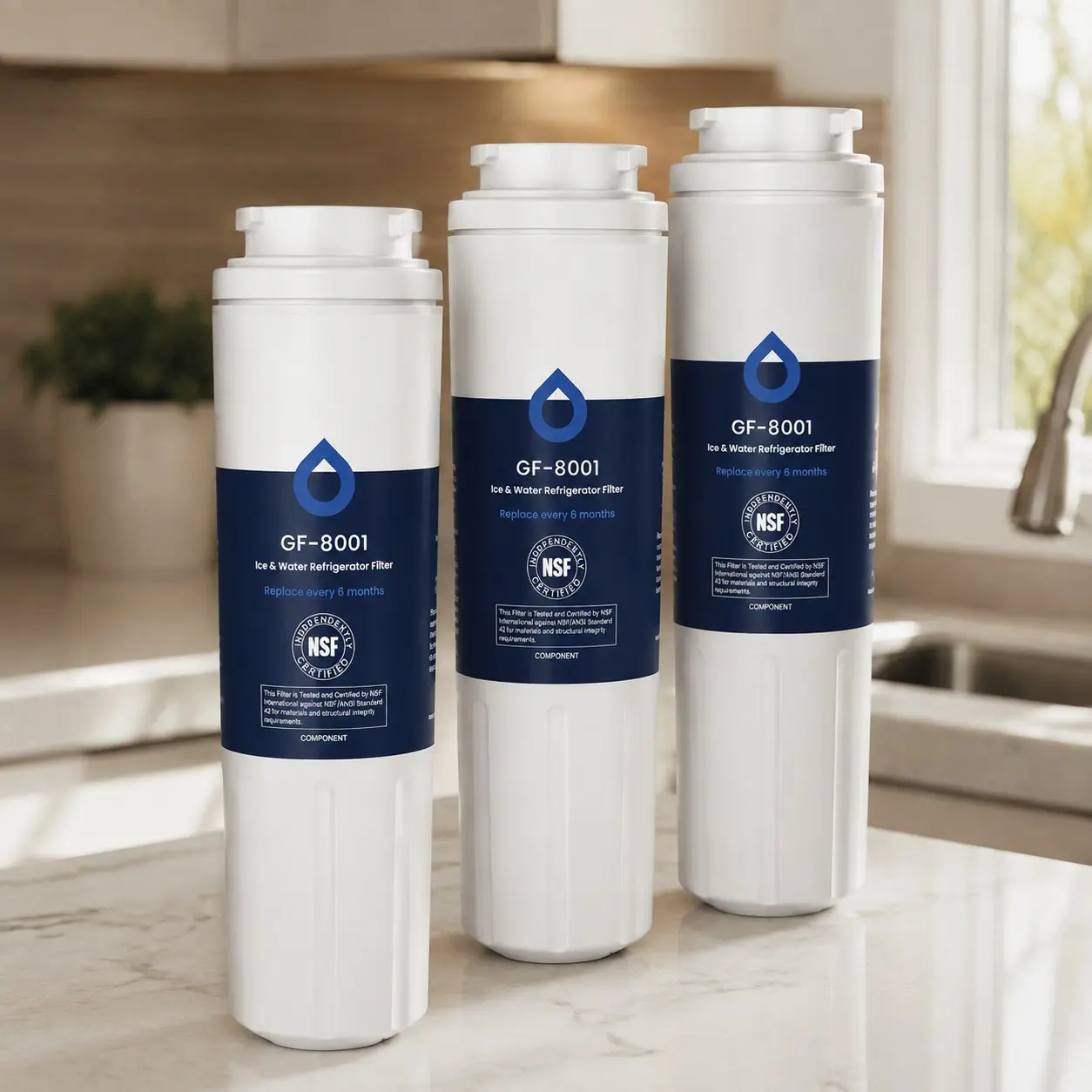 UKF8001 Whirlpool Refrigerator Water Filter 4, 3 Pack