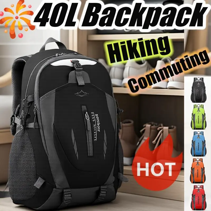 JSERYISGN 9.51gal Ergonomic Hiking Backpack with Computer Sleeve - Breathable for Outdoor Adventures, Gym Workouts & Daily Commute